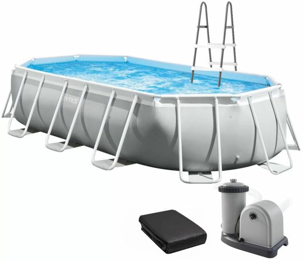 Каркасный бассейн Intex 26796 OVAL (503х274х122 см) с картриджным фильтром, лестницей и тентом