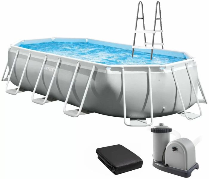 Каркасный бассейн Intex 26798 OVAL (610х305х122 см) с картриджным фильтром, лестницей и тентом