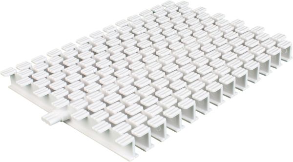 Переливная решетка Aquajoy KP HKE11 Square с центральным соединением 195×25 мм (белая)