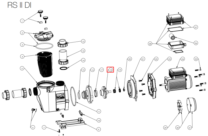 Крыльчатка насоса Hayward RS3008 0.75 HP (SPX3008CE)
