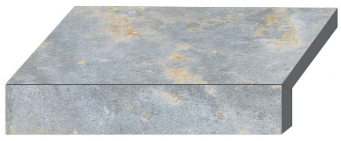 Бортовая Г-образная плитка Aquaviva Loft Blue, 600x345x50(20) мм
