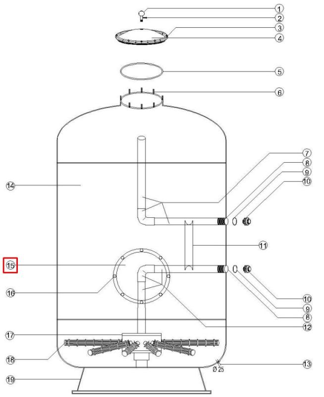 Крышка люка фильтра Aquaviva high bed (D\AKH)