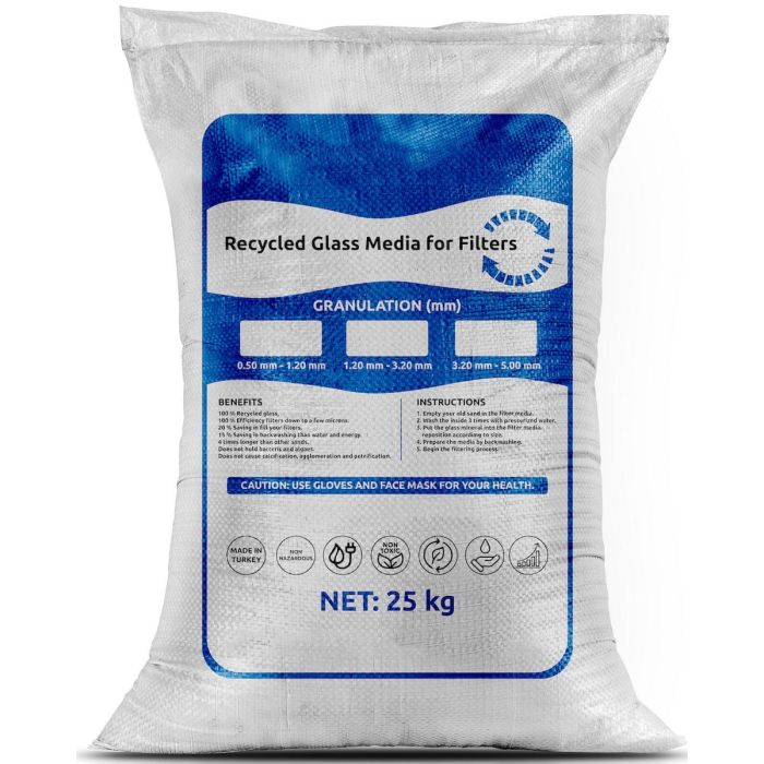 Песок стеклянный Aquaviva 0.5-1.2 мм (25 кг)