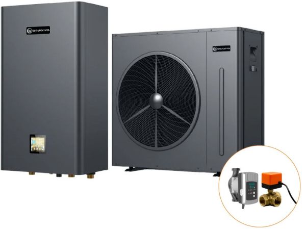 Инверторный тепловой насос для дома Aquaviva Plus 6 (5.88 кВт), циркуляционный насос + трехходовой клапан