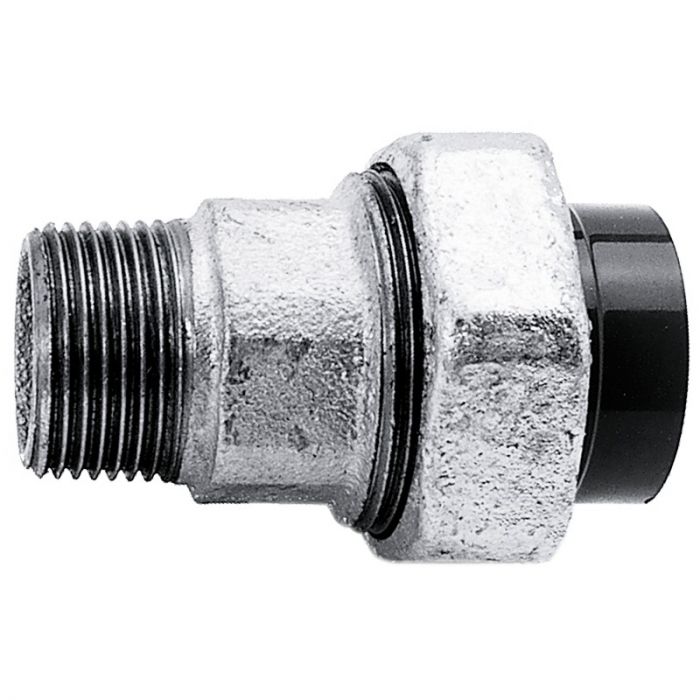 Муфта разборная переходная Praher ПВХ/сталь с наружной резьбой, d63x2"