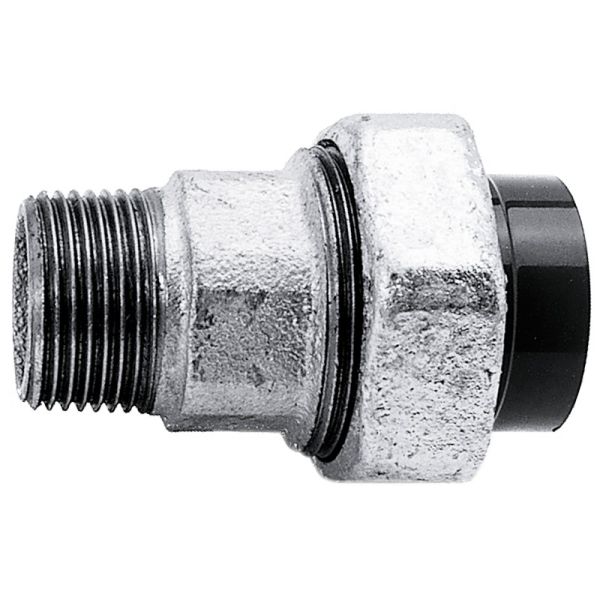 Муфта разборная ПВХ/сталь Praher переходная с наружной резьбой, d63x2"