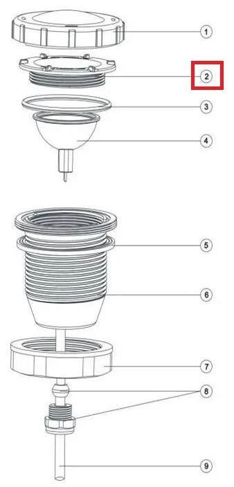 Прижимная гайка лампы для прожектора Aquaviva LED/UL-P50 Lights