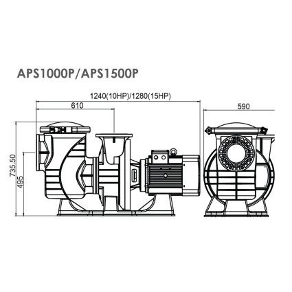 Насос Emaux APS1000P (380 В, 180 м3/ч, 10 HP)