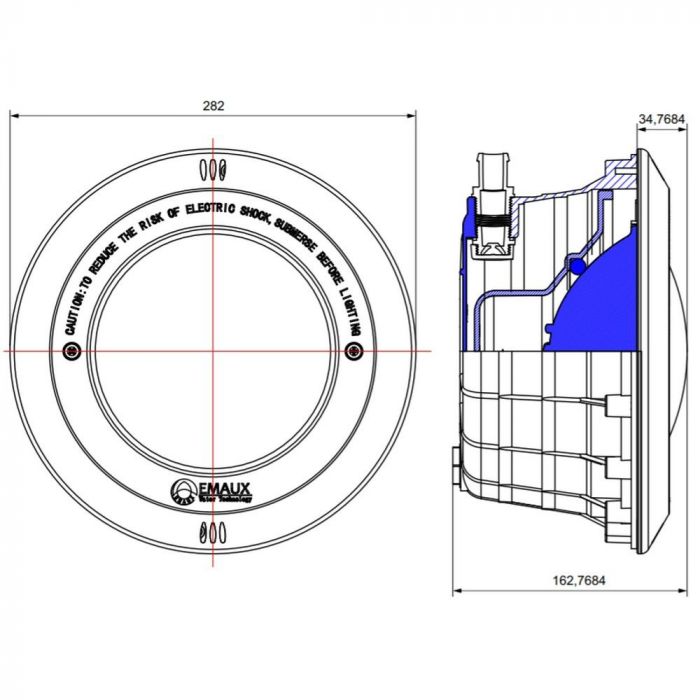 Корпус прожектора Emaux PAR56 NP300-S (без лампы), S/S накладка под лайнер