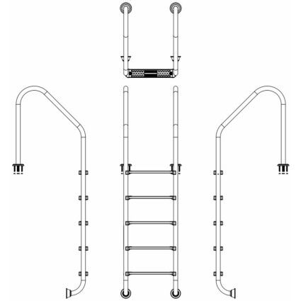 Лестница Emaux Standard SLF515-SR (5 ступеней)