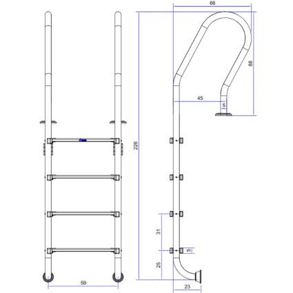 Лестница Emaux Mixta NSF415-SR (4 ступени)