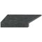 Угловой Г-образный элемент бортовой плитки Aquaviva Stellar Dark Grey, 600x345x50(20) мм (левый/45°)
