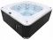 Переливной СПА-бассейн Aquajoy Serenity (250х230х96 см), серебристо-белый мрамор, черный корпус
