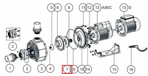 Крыльчатка для насоса Emaux SB10/SR10 (1311004)