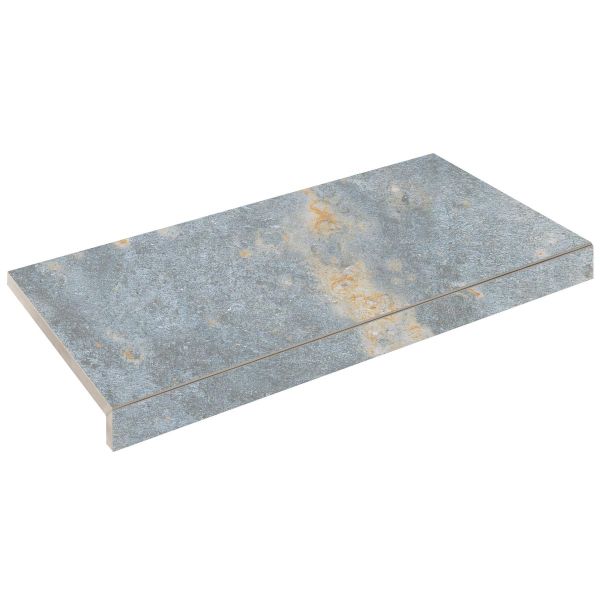 Бортовая Г-образная плитка Aquaviva Loft Blue, 600x345x50(20) мм