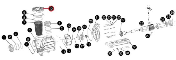 Крышка префильтра SLP, (A13170022 №10)