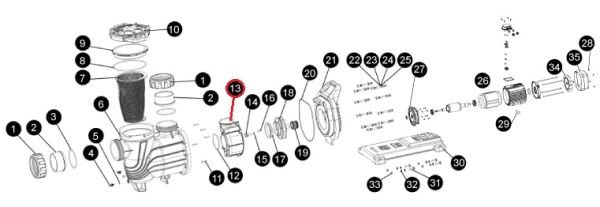 Пластиковое кольцо диффузора насоса SLP, (A09150028 №13)