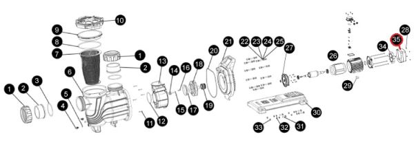 Крышка вентилятора для насоса Aquaviva SLP300-400, (B17010056 №47)