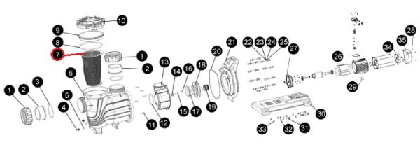 Корзина префильтра насоса SLP, (A34080052 №7)