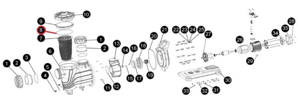 Уплотнительное кольцо корпуса насоса SLP d98х4, (F02010154 №8)