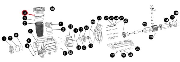Крышка префильтра насоса SLP, (A13120020 №9)