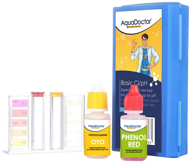 Капельный тестер для бассейна AquaDoctor Basic Cl/pH