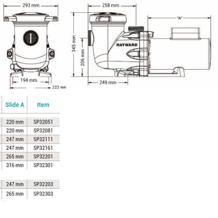 Насос Hayward Tristar SP32111 (220 В, 18.5 м3/ч, 1 HP) 