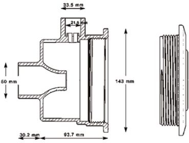 Форсунка гидромассажная Hayward TURBO-JET SP1450TE (15 м3/ч, 50 мм), под бетон 