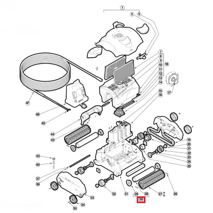 Валик для колес для робота-пылесоса Hayward SharkVAC / XL (RCX97410)